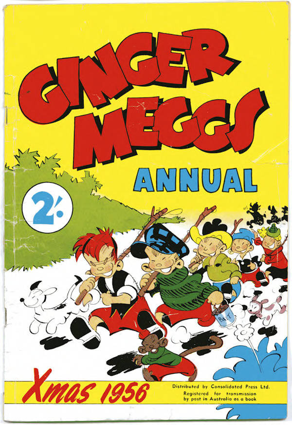 Front cover of the Ginger Meggs Annual, Xmas 1956