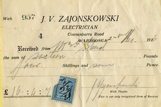 J. V. Zajonskowski, Electrician.