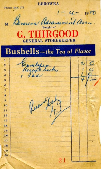 G. Thirgood, General Storekeeper