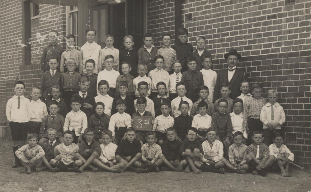 Hornsby Public School 3rd class 1923-24 with teacher "Ned" Kelly