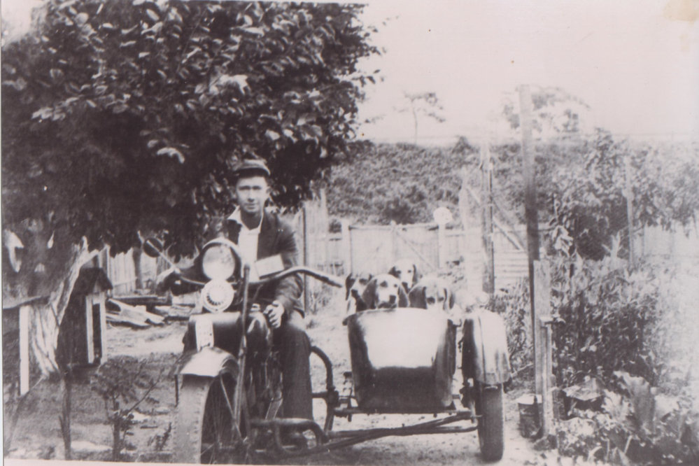 Jack Wood in the back yard of 248 Pennant Hills Rd, Thornleigh