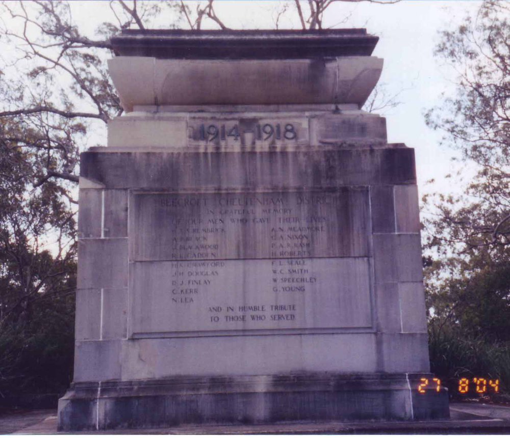 Beecroft Cenotaph - World War One