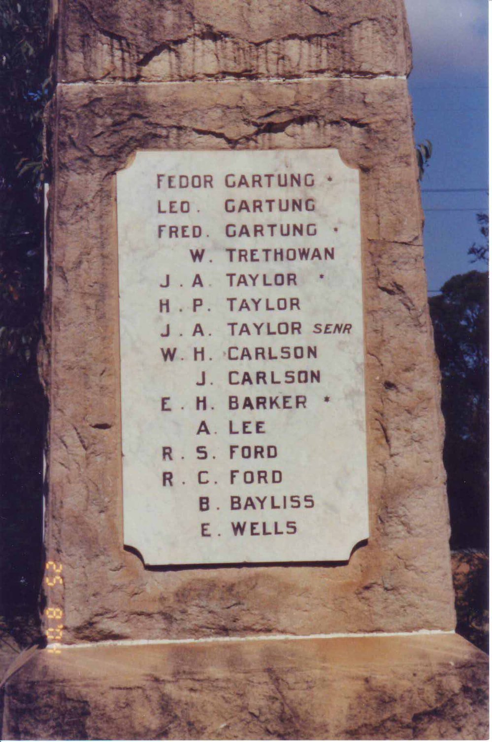 Galston War Memorial - World War One (right panel)