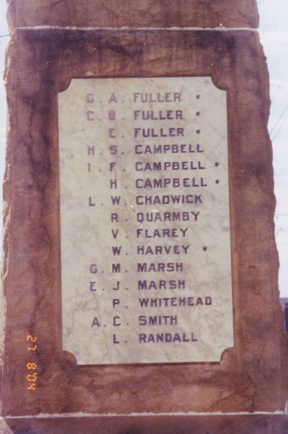 Galston War Memorial - World War One (left panel)