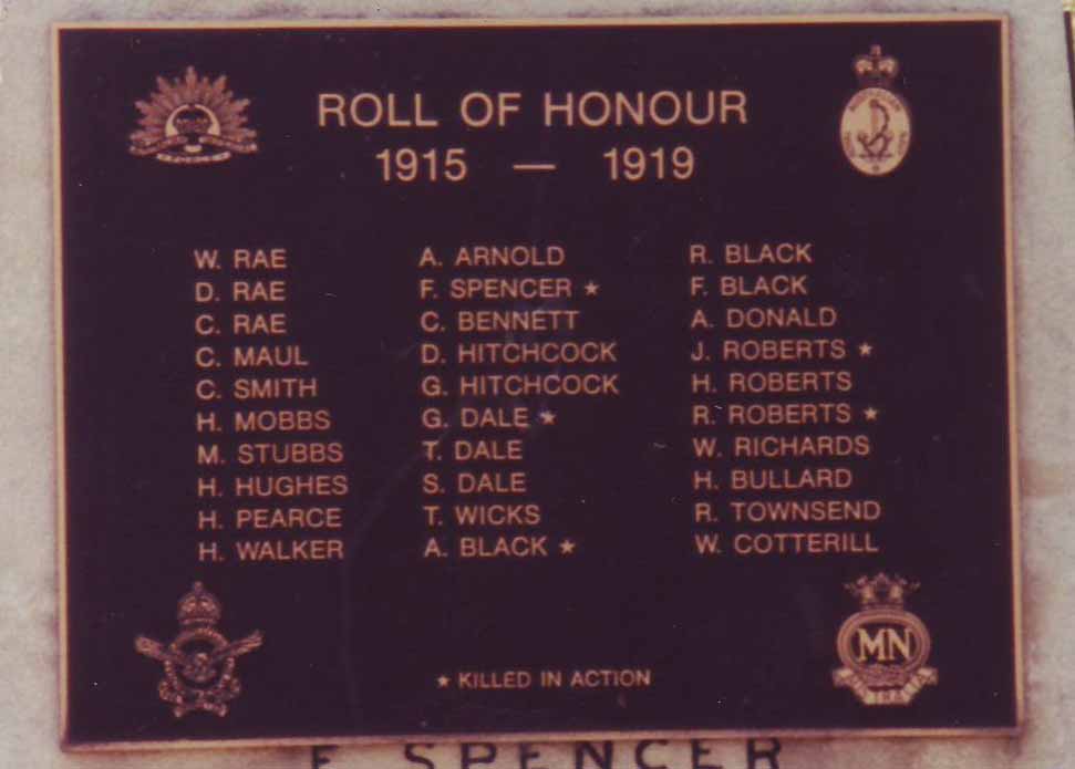 Glenorie War Memorial - World War One