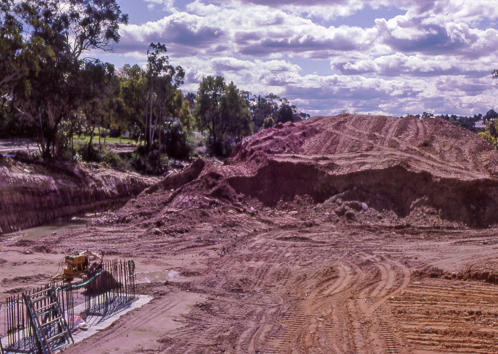 1984 Road construction of M1 (F3) Motorway at Junction Road, Wahroonga