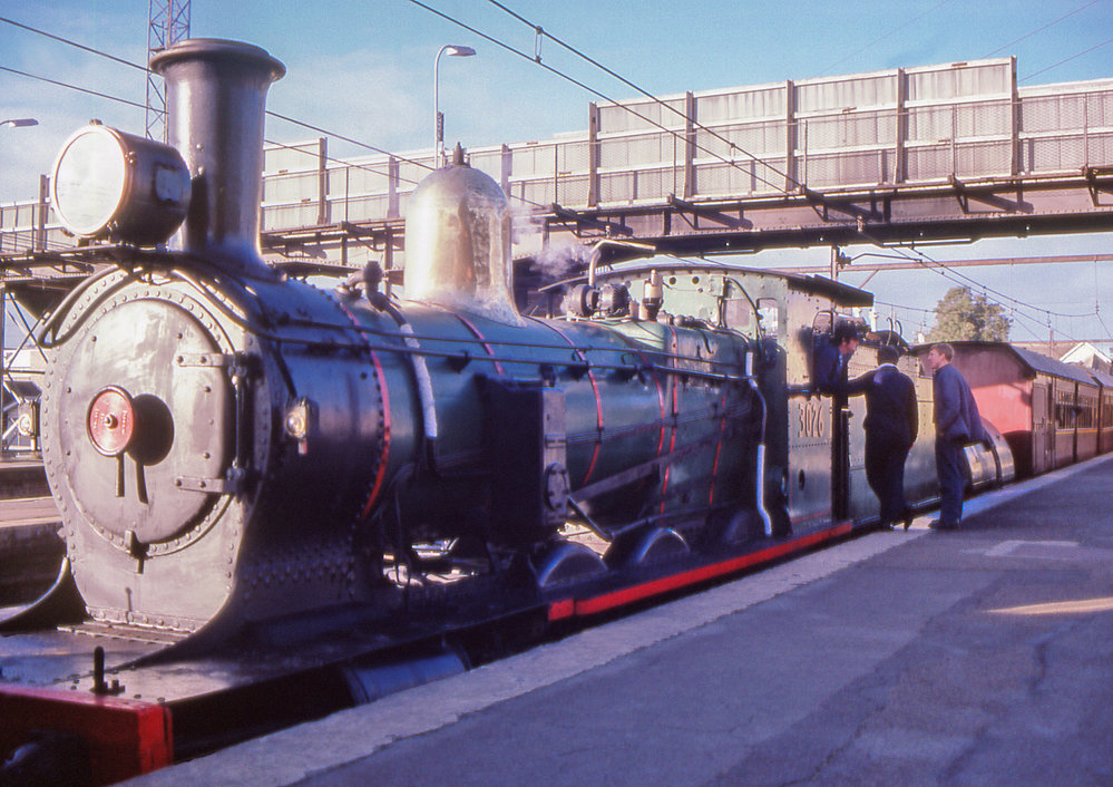 Steam Locomotive 3026 Hornsby Station, 1985
