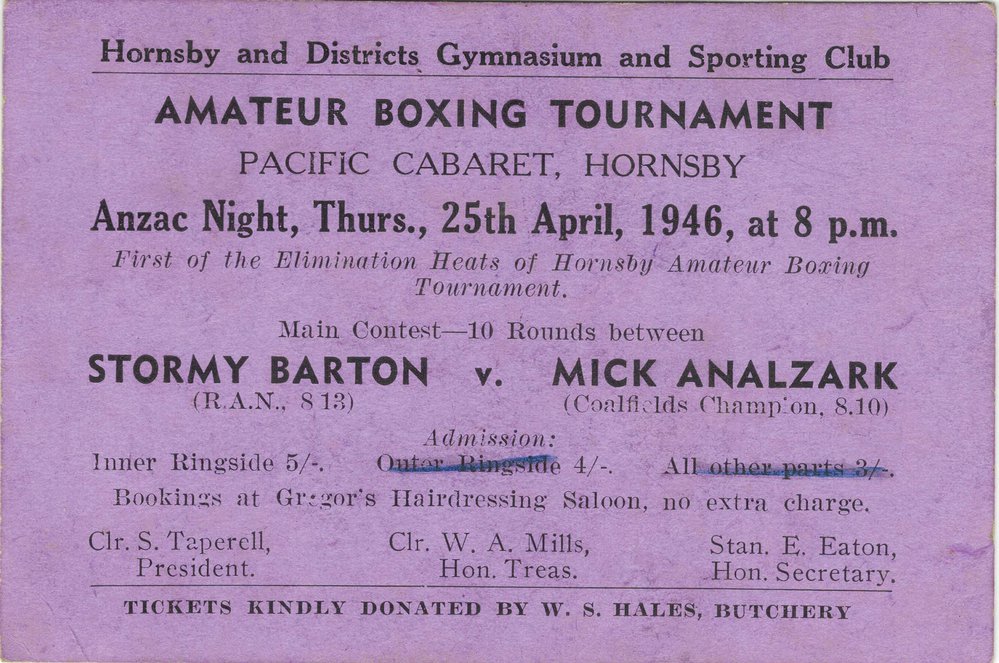 Boxing Tournament, Pacific Cabaret, Hornsby,1946