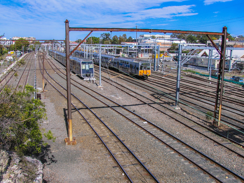 Northern Rail Line from Bridge Road Overpass, Hornsby, 2005