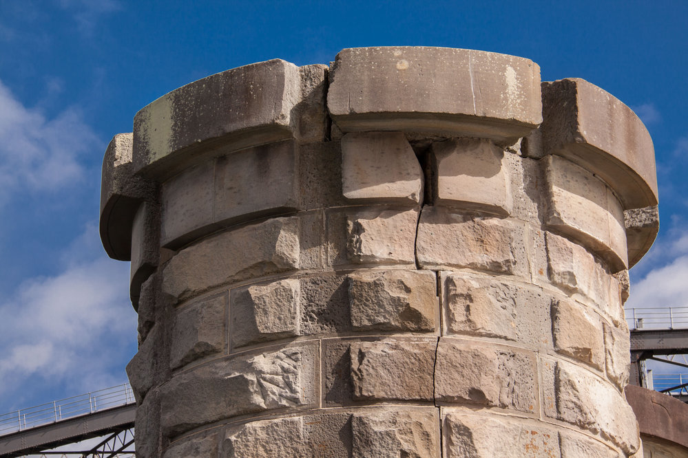 Crack in a caisson of the First Hawkesbury River Railway Bridge