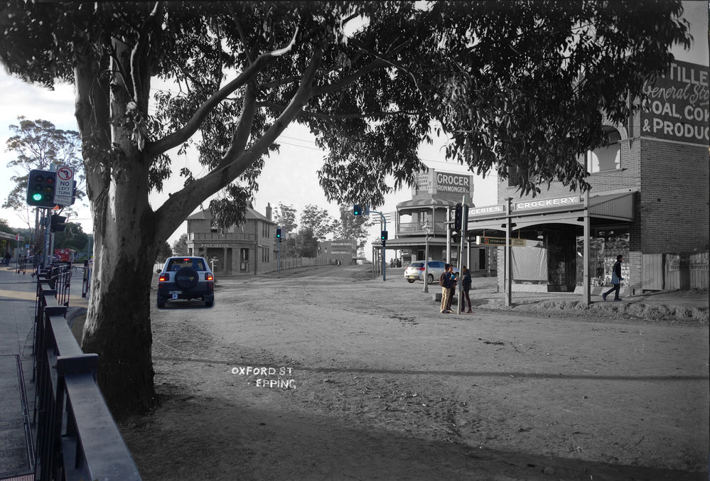 Oxford Street outside Epping Railway Station Composite Image 