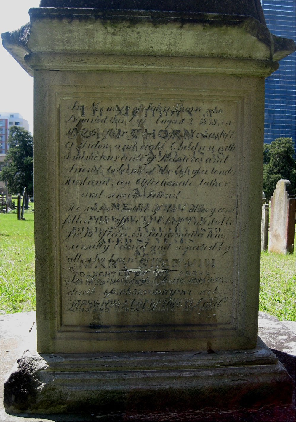 Tomb of John Thorn - Thornleigh and Hornsby Shire pioneer