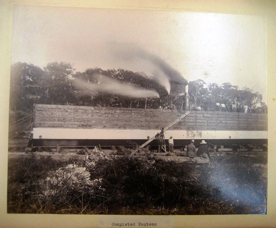 Completed pontoon - First Hawkesbury River Railway Bridge
