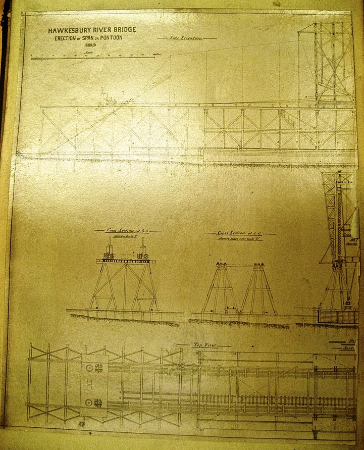 Technical drawing for the spans on the First Hawkesbury River Railway Bridge 