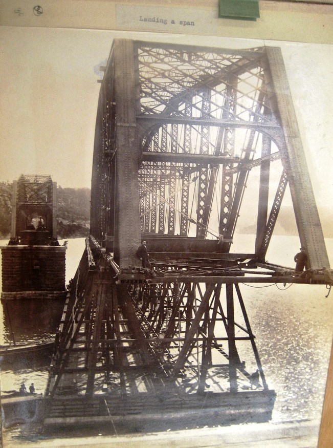 Landing a span on the First Hawkesbury River Railway Bridge
