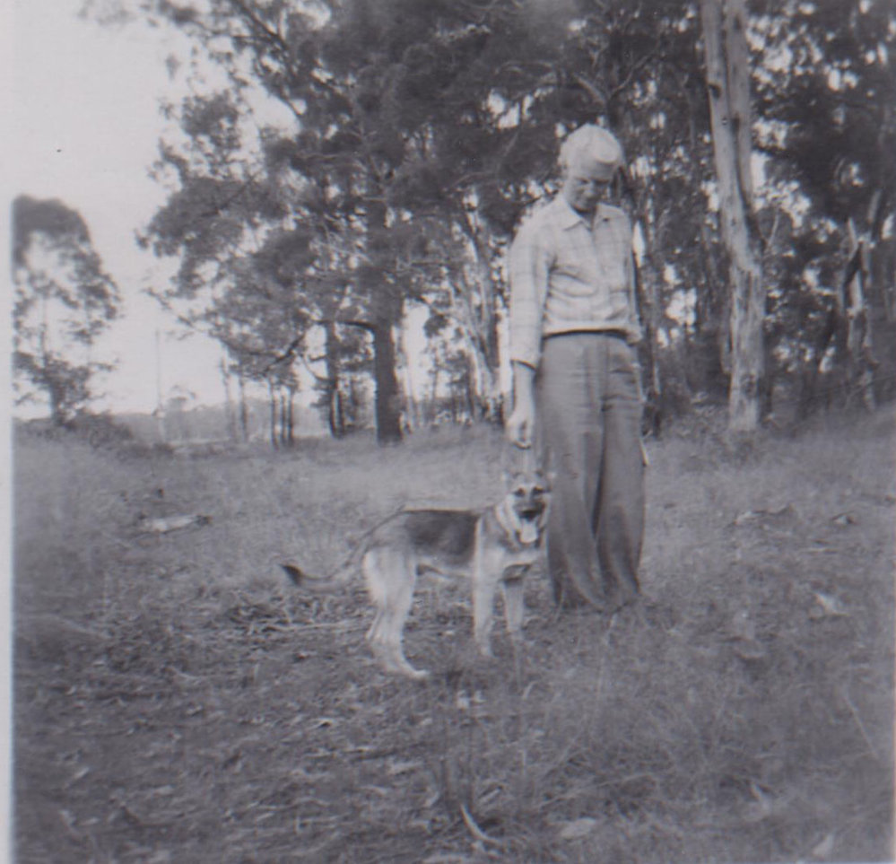 Tom Webb, operator of Hornsby Cabaret Dance School with his dog Pedro