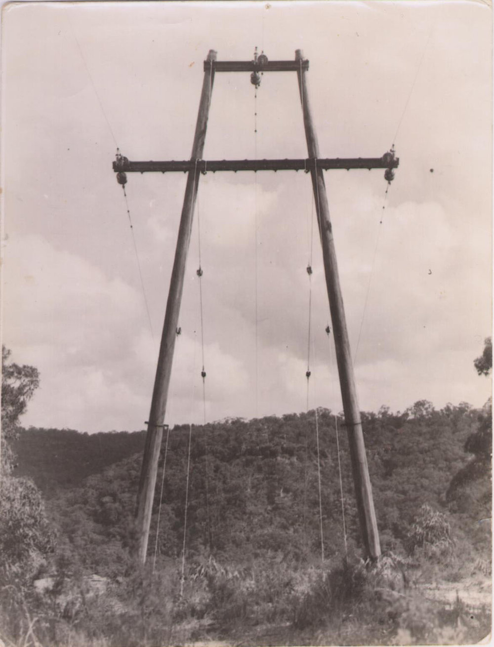 The new power lines spanning Galston Gorge