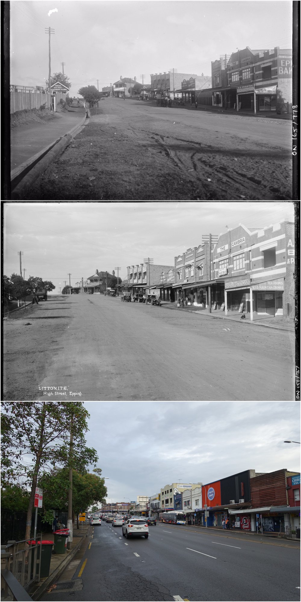 Beecroft Road / High Street, Epping Then and Now