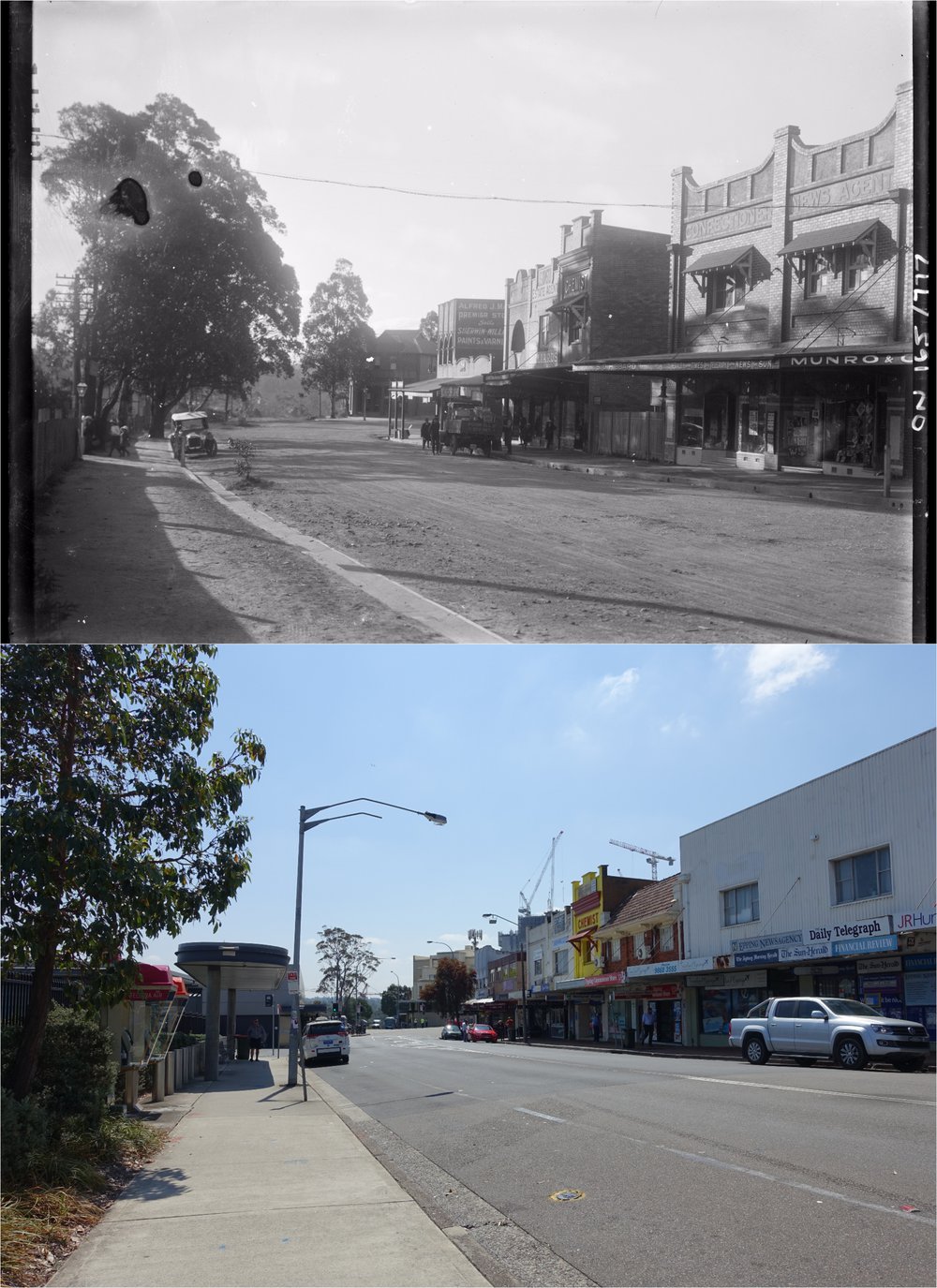 Langston Place, Epping Then and Now