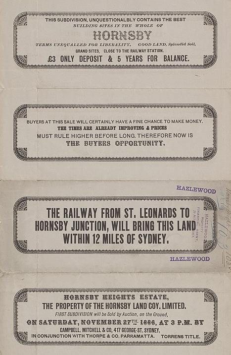Hornsby Heights Estate, first subdivision - Hornsby 