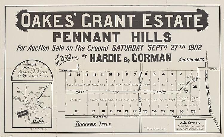 Oakes' Grant Estate - Pennant Hills 