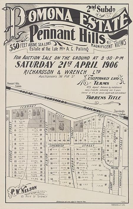 Pomona Estate, 2nd subdivision - Pennant Hills