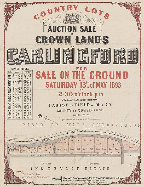 Carlingford -  Crown Land auction 