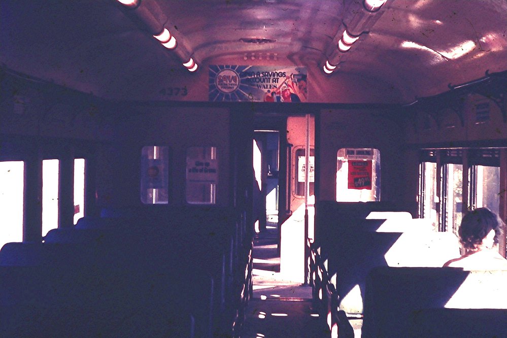 Inside a railway carriage at Normanhurst Station