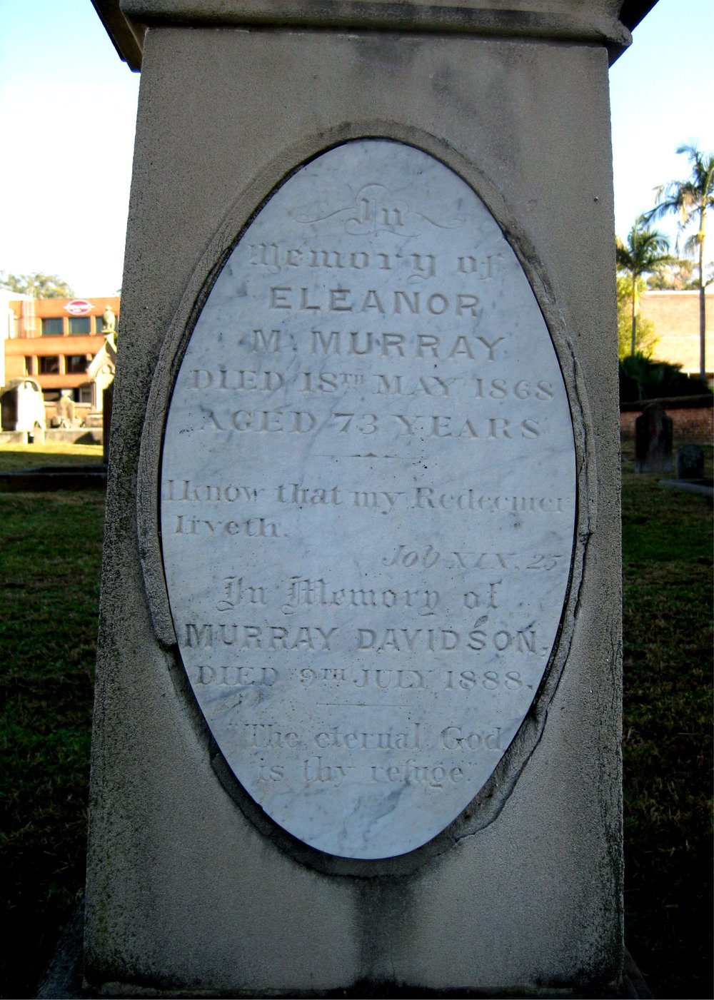 Headstone of Eleanor and Andrew Murray