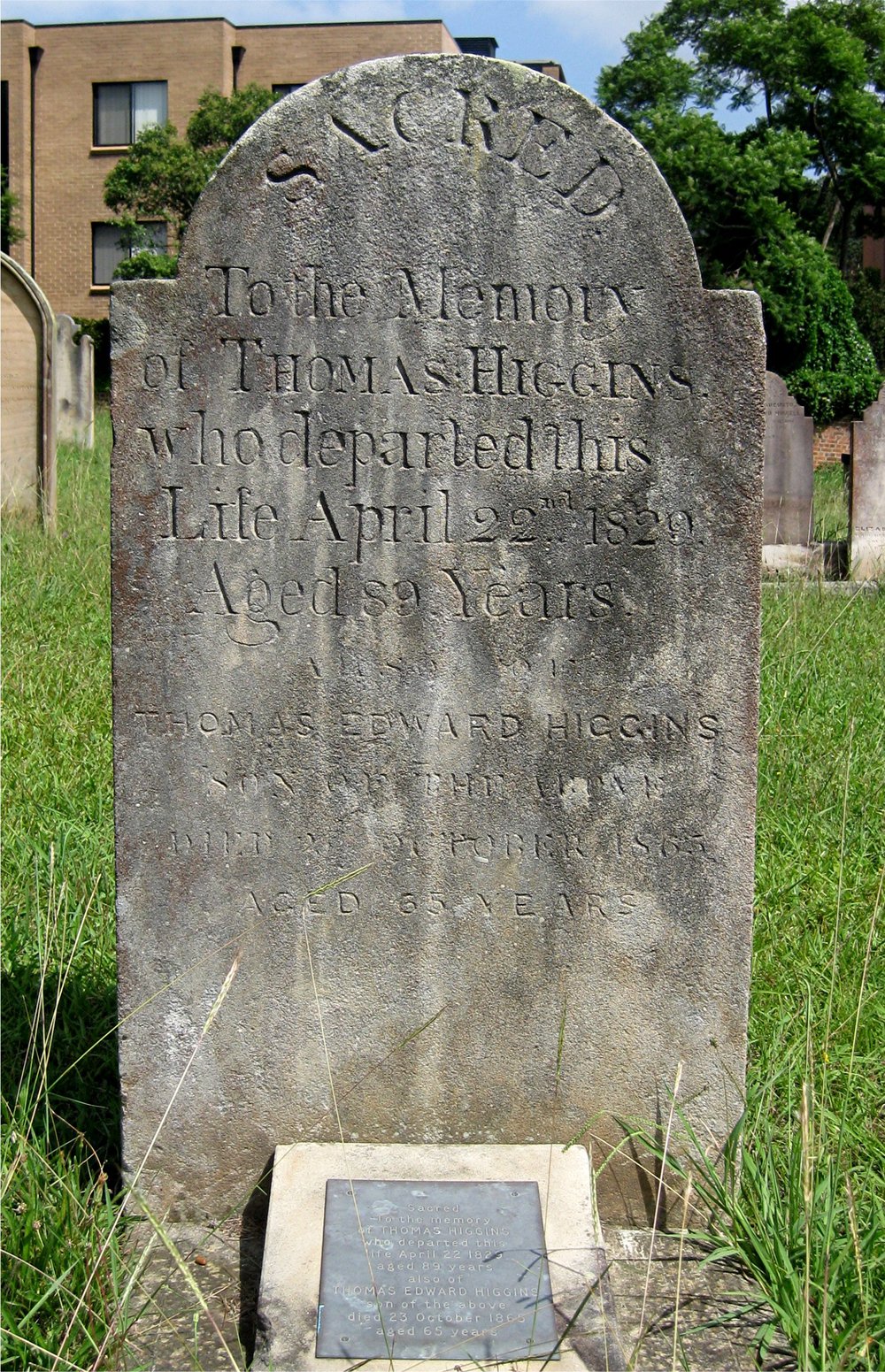 Headstone of Thomas Higgins
