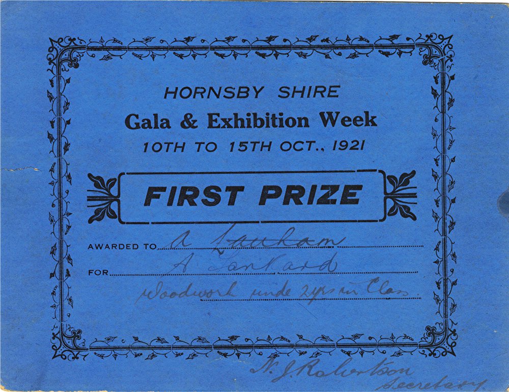 Hornsby Shire Gala Week Award - 1921