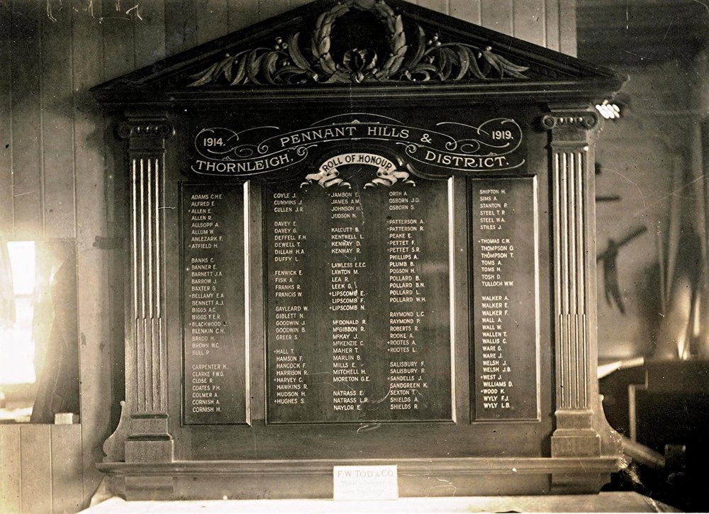 Pennant Hills - Thornleigh WWI Honour Board