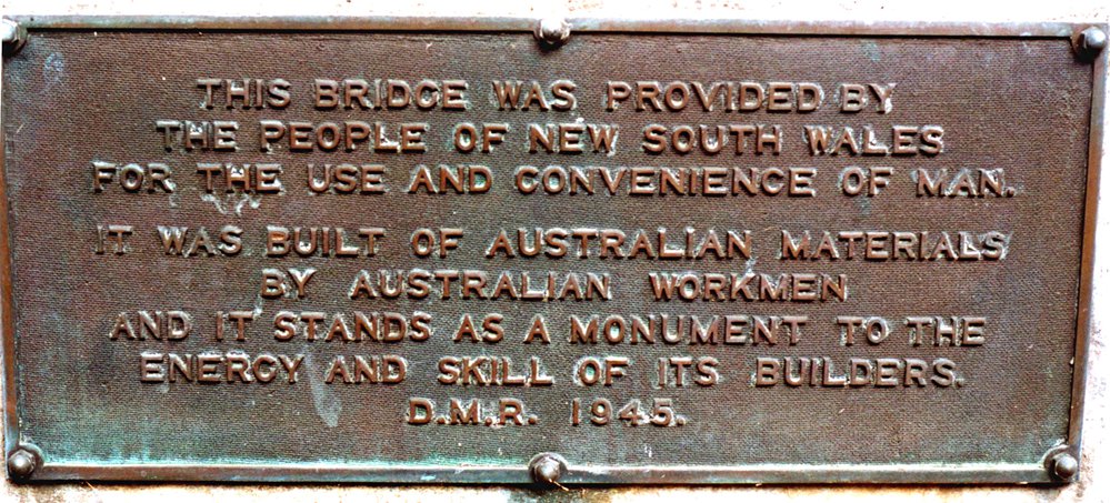 Hawkesbury River Road Bridge plaque