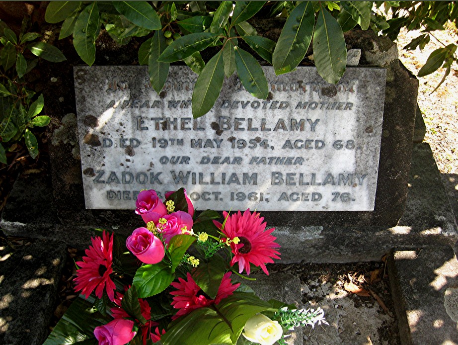 Headstone of Zadok and Ethel Bellamy