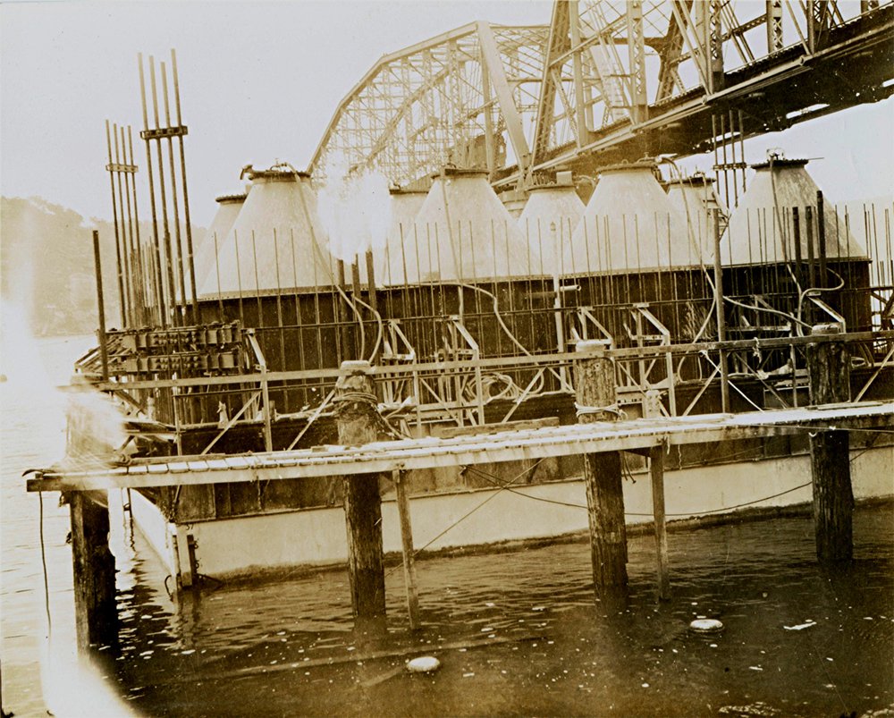 Constructing a pier for the Second Hawkesbury River Railway Bridge