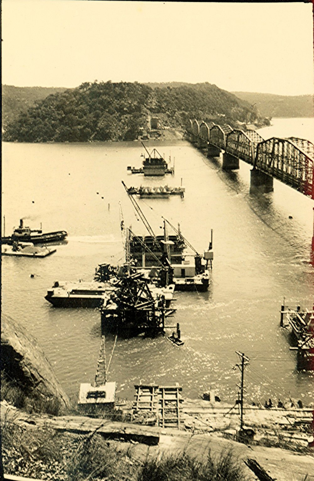 Preparing piers for the Second Hawkesbury River Railway Bridge