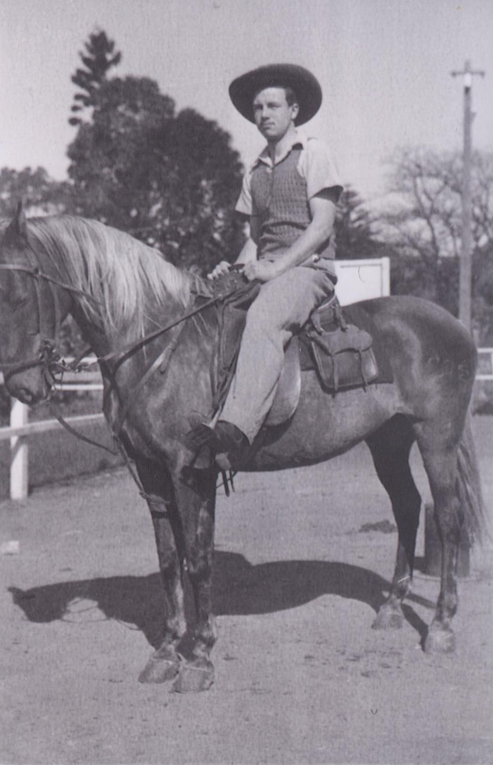 Instructor Gordon Delaney and Taffy at Jim Wilton's Riding School