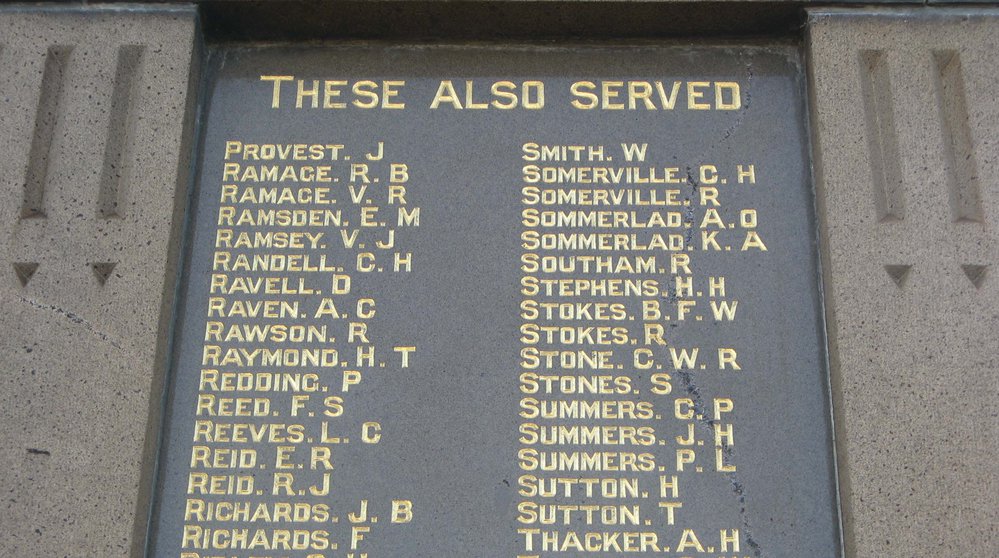 Hornsby War Memorial - World War 1 - These also served