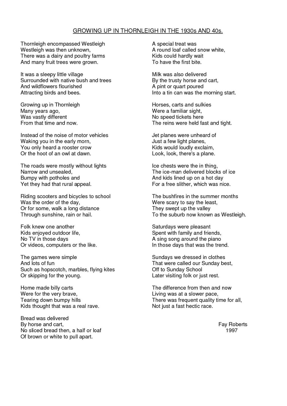 Growing up in Thornleigh in the 1930's and 1940's