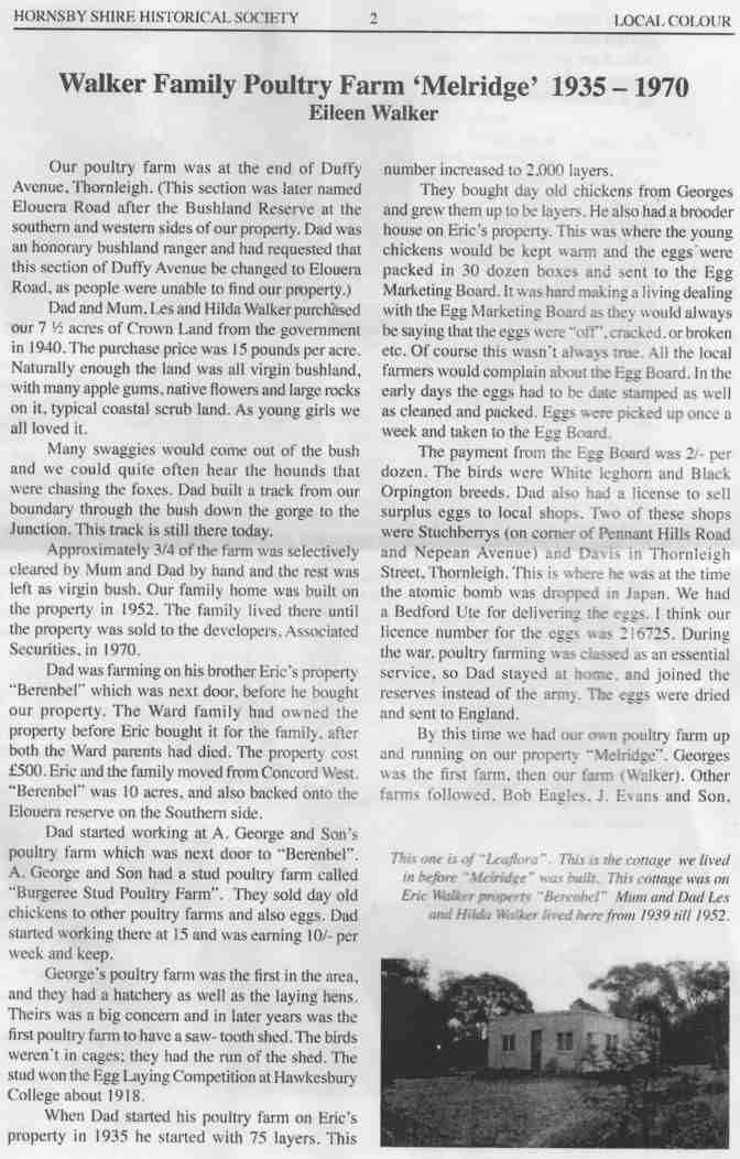 Early History of Westleigh - The Walker Family Poultry Farm