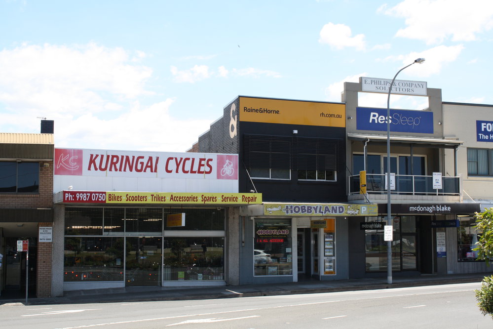 Shops between Ashley Lane and William Street Hornsby