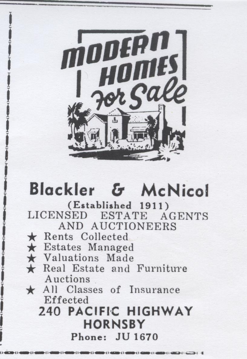 Blacker &amp; McNicol Licensed Estate Agents and Auctioneers, Hornsby