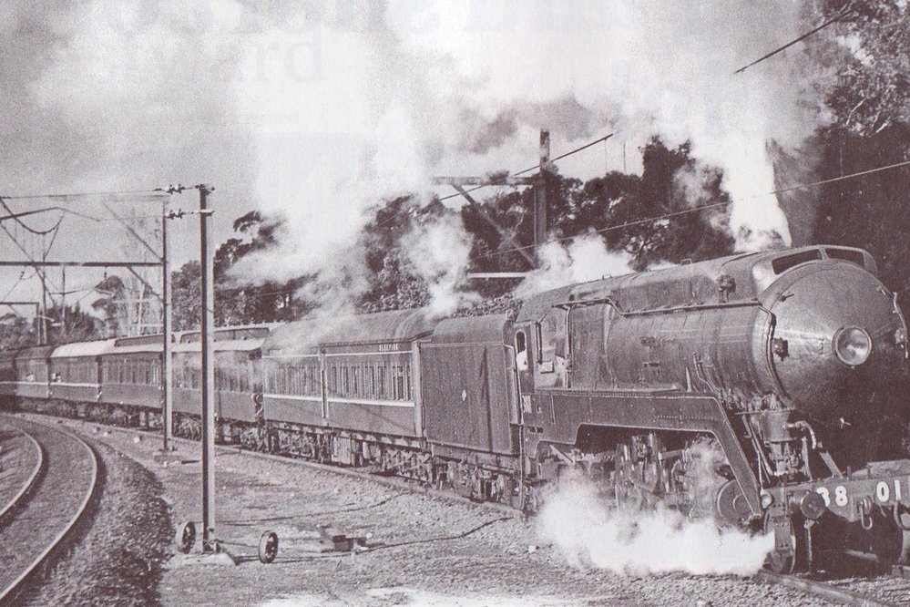 Steam train heading north of Hornsby