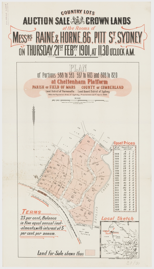 Auction of Crown Lands at Cheltenham Platform