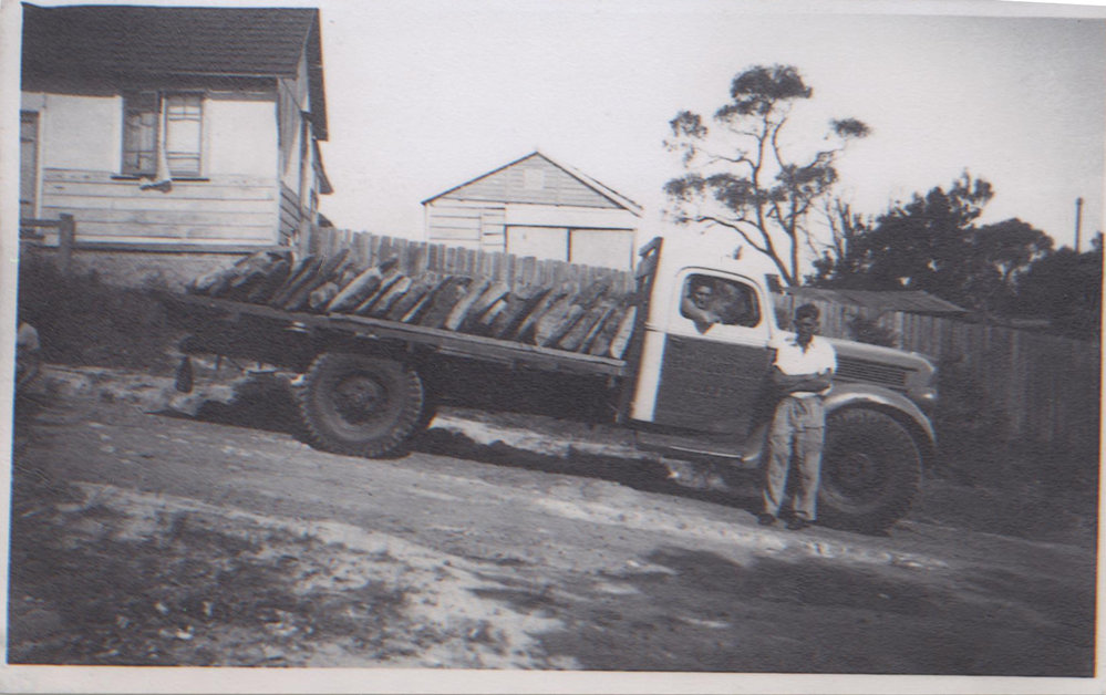 Harold Jones, Stonemason with truck on Arthur St, Hornsby