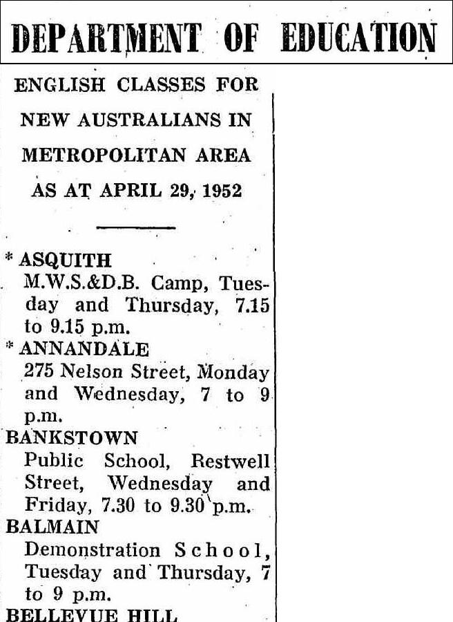 Asquith Migrant Camp