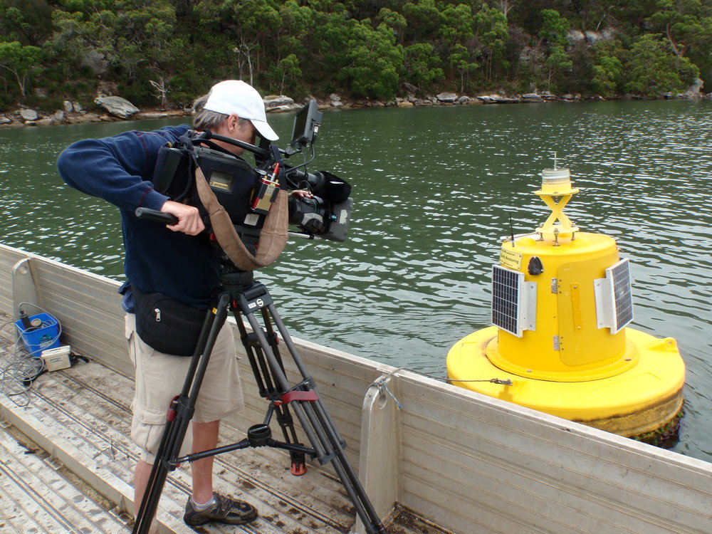 ABC Television Landline program film a segment about water quality at Berowra Creek