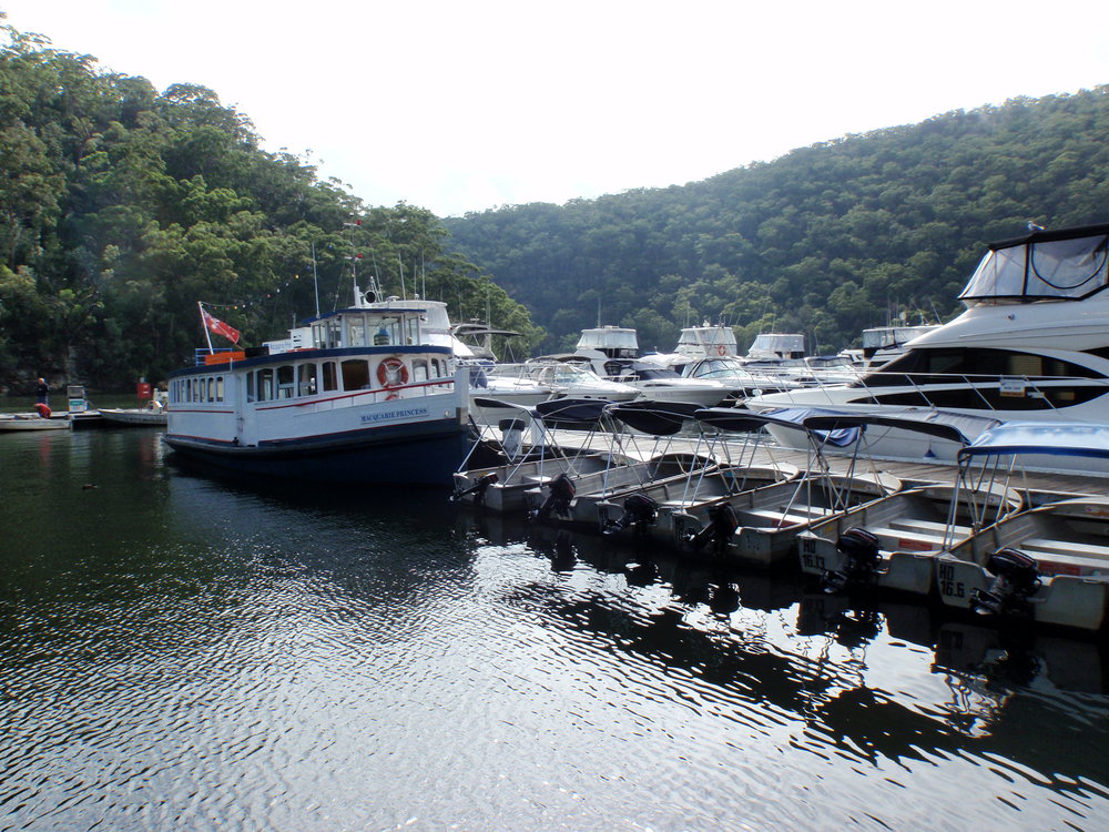 Macquarie Princess moored at Berowra Waters