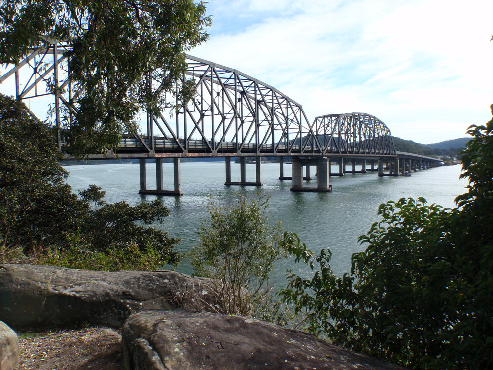 Hawkesbury River Road Bridge from Kangaroo Point, Hawkesbury River