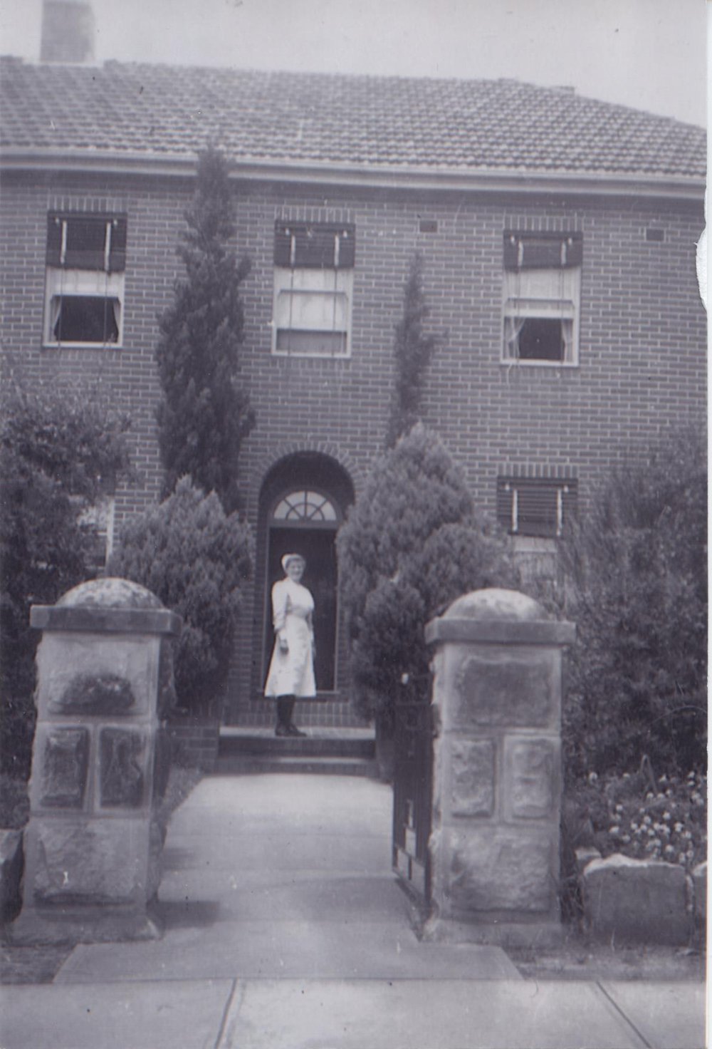 Entrance to Hornsby and District Hospital with Eileen Foster-Wall